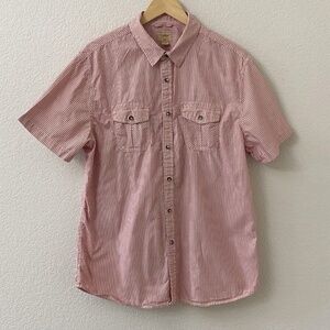 Tre Vero Three Truths Shirt Mens Size XL Red Striped Button Down